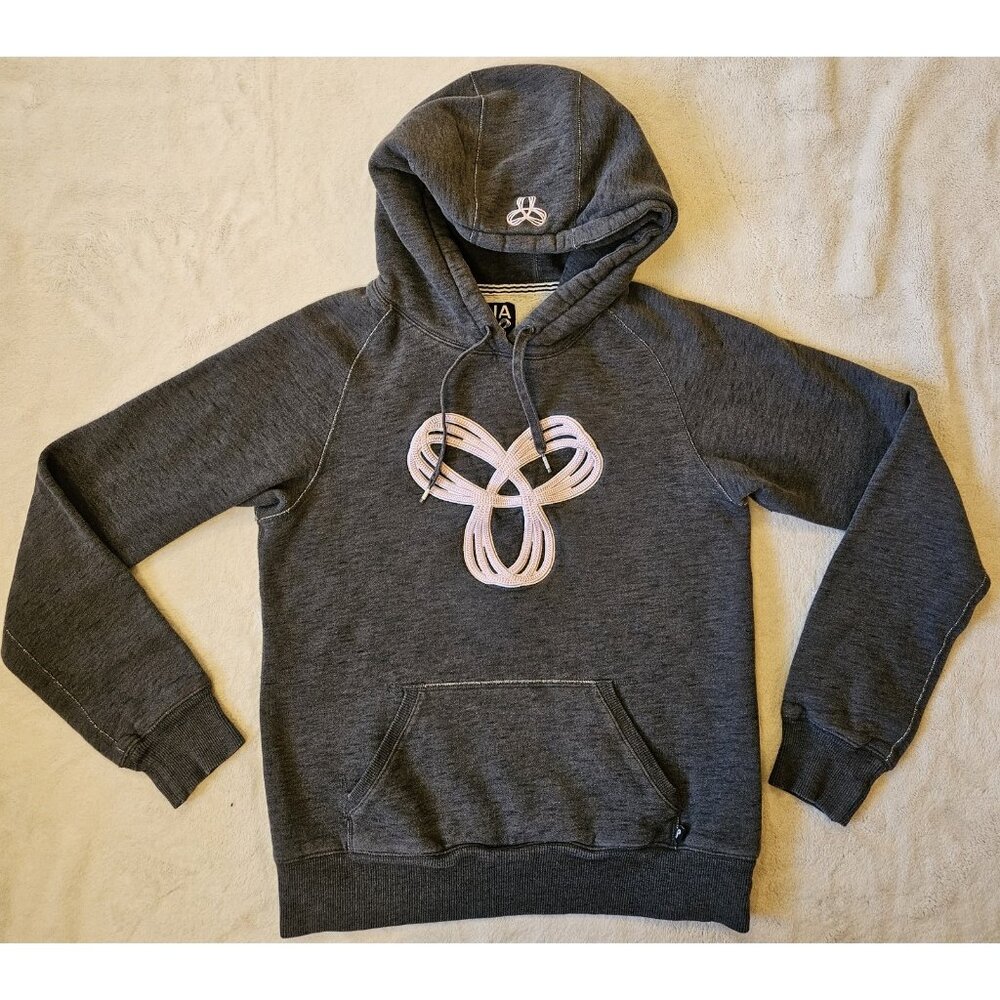 TNA Sweatshirt Hoodie Women’s Size Small Dark Grey Pink Logo UEC